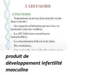 produit de développement infertilité masculine